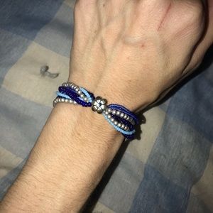 Blue beaded bracelet